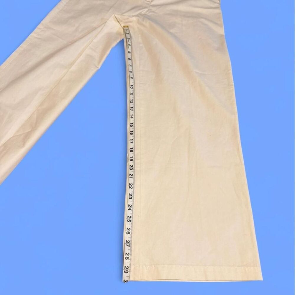 J. Crew Cotton Wide-Leg Trousers with Adjustable Back Tab - Off-White, size 12 - Picture 3 of 7